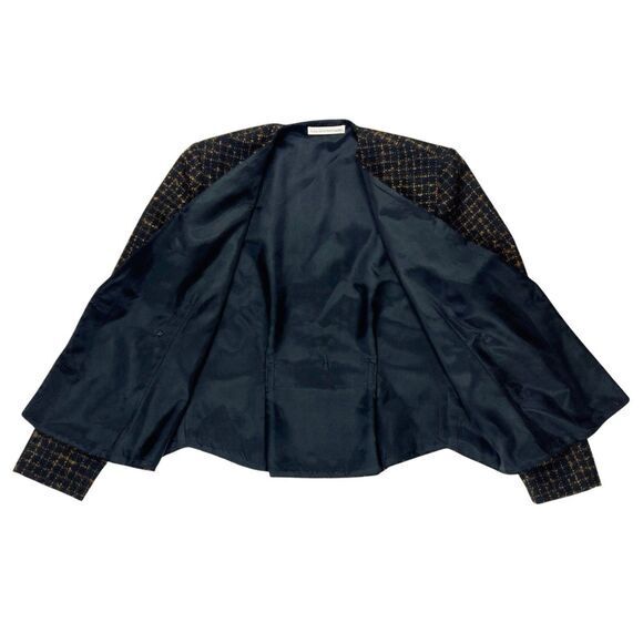 Magid Bernard 2 Pc Wool Skirt Suit Women 8 Brown Vintage Business Career Elegant - Picture 3 of 16